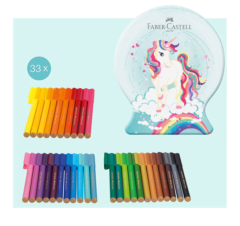 Fiberpennset i metallask Faber Castell