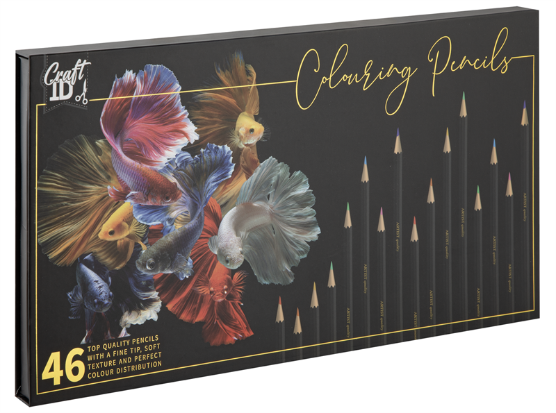 Färgpennor i låda : 46 färger