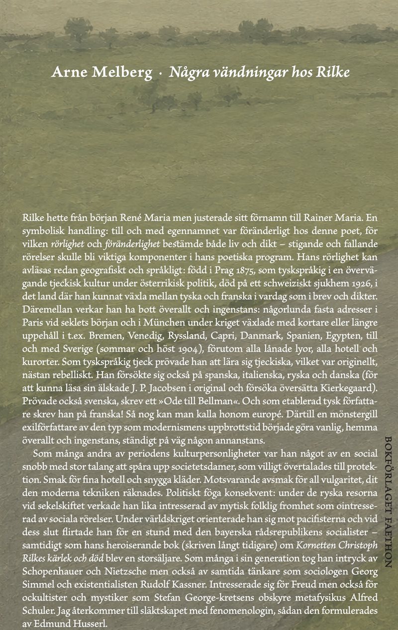 Några vändningar hos Rilke