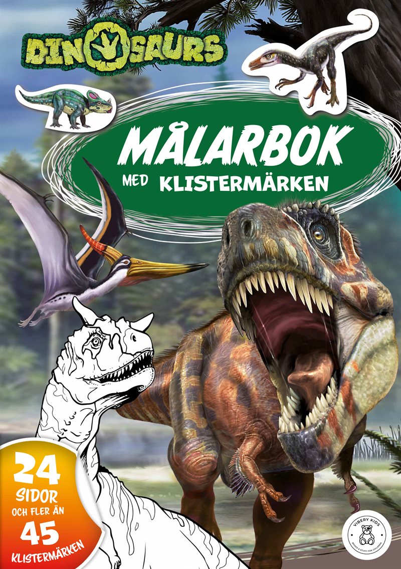Dinosaurier: Målarbok med klistermärken